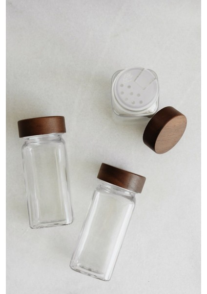 12'li Akasya Kapaklı Baharatlık Seti, 25 Etiketli, Şık ve Kullanışlı Mutfak Gereci. fırsatları