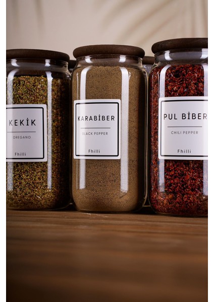 6'lı Ahşap Kapaklı Vakumlu Cam Saklama Kabı Seti