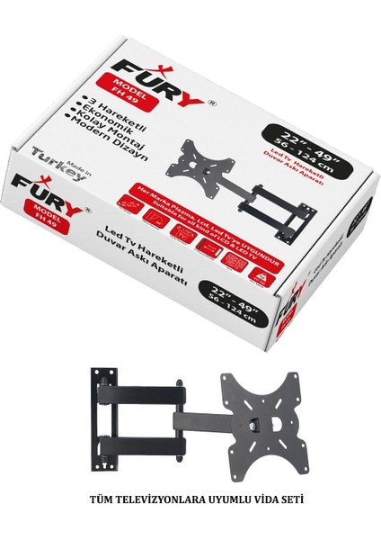 Hareketli LCD LED Tv Duvar Askı Aparatı, 22-32" Ekranlar Için, Esnek ve Güvenli Montaj