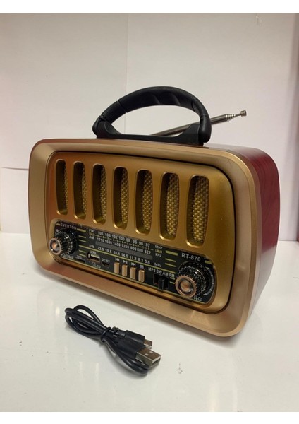 Kahverengi Nostajık Müzik Çalar, Usb, Bluetooth ve Fm Özellikleriyle Müzik Keyfi