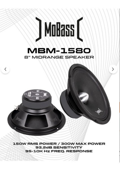 MBM-1580-300W MAX-150W Rms-Profesyonel 2025 Yeni Seri-20 cm Midrange Hoparlör