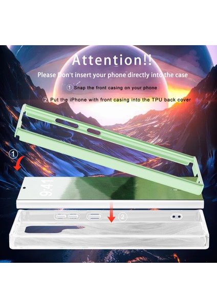 Samsung Galaxy S24 Ultra Cep Telefonu Kılıfı Degrade Tüy Pc + Tpu Kabuk-Yeşil (Yurt Dışından) fırsatları