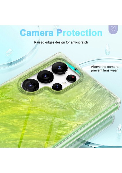 Samsung Galaxy S24 Ultra Cep Telefonu Kılıfı Degrade Tüy Pc + Tpu Kabuk-Yeşil (Yurt Dışından) indirimleri