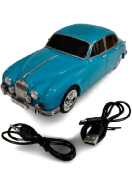 Mavi Retro Minibüs Tasarımlı Bluetooth Hoparlör, Tf Kart, USB ve Fm Desteği