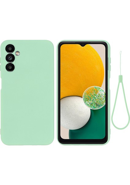Samsung Galaxy M54 5G/F54 5g Sıvı Silikon Arka Kapak Yumuşak Astar-Yeşil (Yurt Dışından)