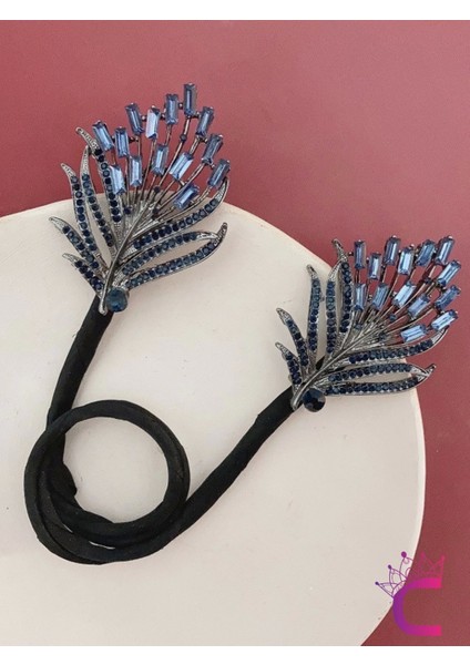 Elegance Kristal Taşlı Kadın Kolay Toplanabilir Telli Topuz Tokası - Düğün Nişan Saç Aksesuarı