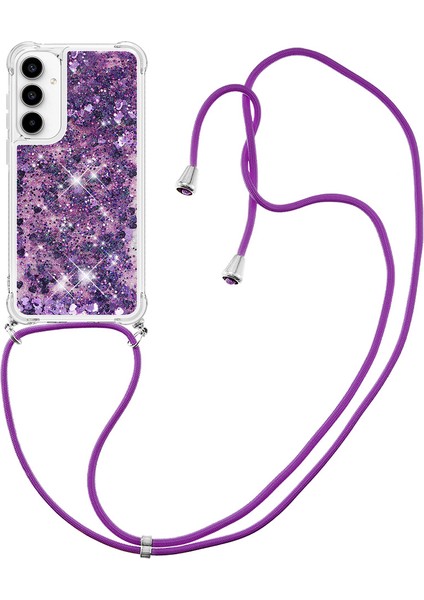 Samsung Galaxy A55 5g Için Quicksand Crossbody Telefon Kılıfı Bling Glitter Tpu Kapak-Koyu Mor/kalpler (Yurt Dışından) fiyatları