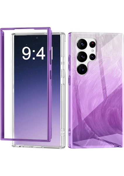 Samsung Galaxy S24 Ultra Cep Telefonu Kılıfı Degrade Tüy Pc + Tpu Kabuk-Mor (Yurt Dışından)
