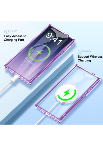 Samsung Galaxy S24 Ultra Cep Telefonu Kılıfı Degrade Tüy Pc + Tpu Kabuk-Mor (Yurt Dışından) modelleri