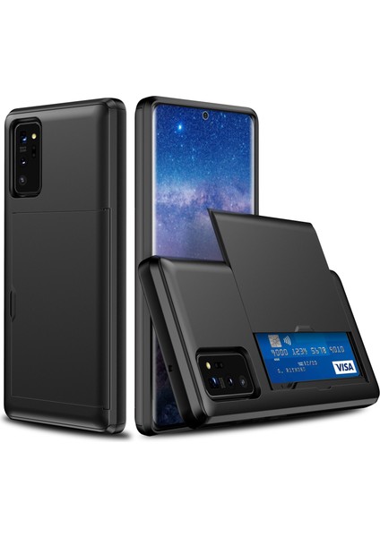 Samsung Galaxy NOTE20/NOTE20 Için Slayt Kartı Yuvası Pc+Tpu Combo Telefon Kabuğu 5g-Black (Yurt Dışından)