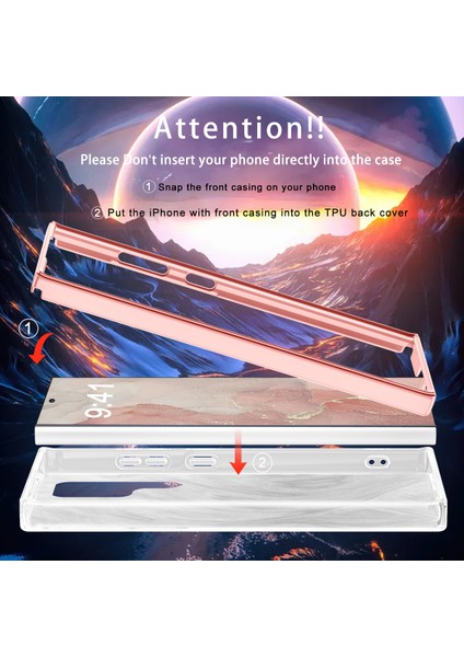 Samsung Galaxy S24 Ultra Cep Telefonu Kılıfı Degrade Tüy Pc + Tpu Kabuk-Pembe (Yurt Dışından) fırsatları