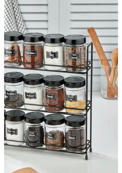 3 Katlı Büyük Standlı 18 Li Yuvarlak Cam Baharat Takımı, Şık ve Kullanışlı Set fiyatları