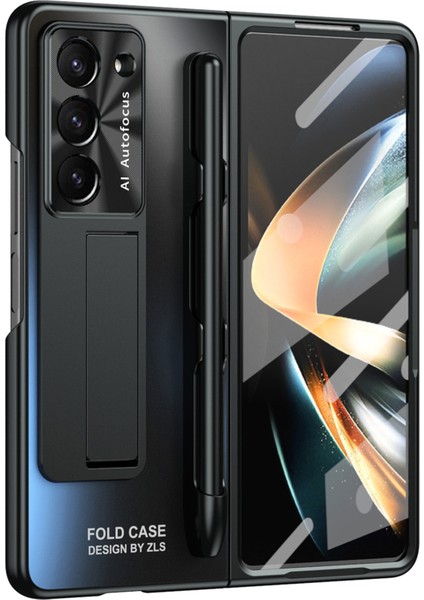 Samsung Galaxy Z Fold6 5g Ag Kılıf Kickstand Mat Pc Telefon Kapağı Temperli Cam Filmi/stylus Kalem-Siyah (Yurt Dışından) fiyatları