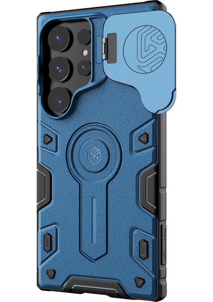 Samsung Galaxy S24 Ultra Pc+Tpu Telefon Kılıfı, Kamera Kapaklı Armor Prop Kılıfı-Mavi (Yurt Dışından) fiyatları