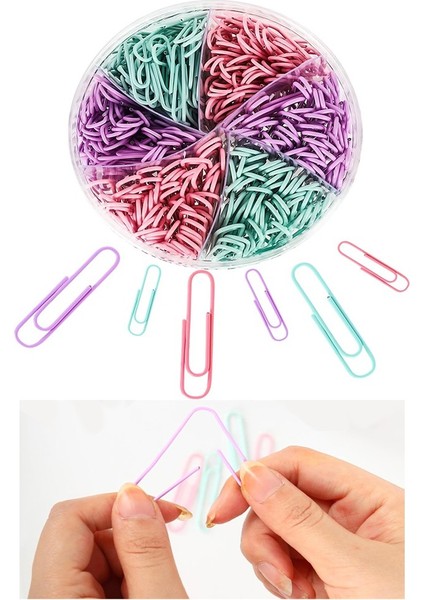 Renkli Metal Ataç ve Renkli Metal Mandal Seti 1 Paket Küçük ve Orta Boy Ataşlar Dayanıklı Paslanmaz Plastik Kaplama modelleri