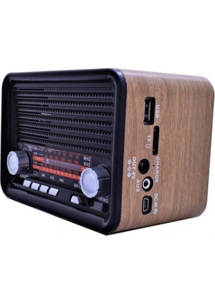 Şarjlı Nostaljik Radyo, Siyah, Taşınabilir ve Şık Tasarım