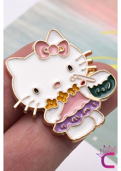 5'li Hello Kitty Tasarım Rozet Pin Broş Seti - Hediyelik Çocuk Aksesuar Arkadaşa Çanta Yaka Iğnesi modelleri