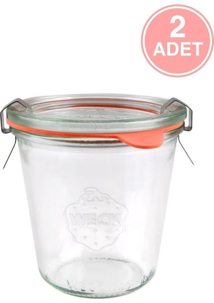 290 ml Cam Saklama Kavanozu Seti, Turuncu, 2 Adet