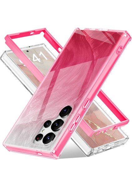Samsung Galaxy S24 Ultra Cep Telefonu Kılıfı Degrade Tüy Pc + Tpu Kabuk-Gül (Yurt Dışından) fiyatları