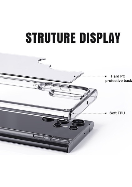 Len Serisi Samsung Galaxy S24 Ultra Cep Telefonu Kılıfı Çizilmez Tpu + Pc Arka Kabuk-Şeffaf (Yurt Dışından) modelleri