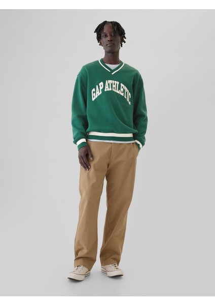 Erkek Yeşil Atletik Logo Sweatshirt fırsatları