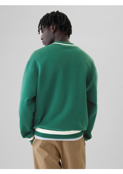 Erkek Yeşil Atletik Logo Sweatshirt indirimleri