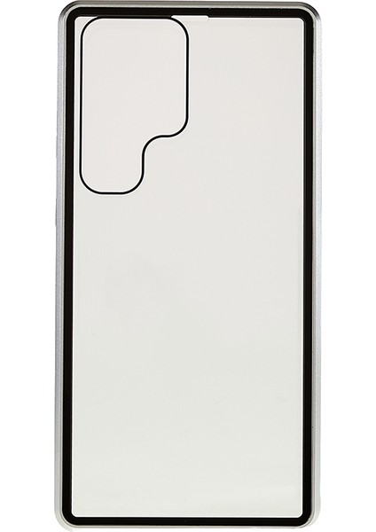 Samsung Galaxy S24 Ultra Kılıf Manyetik Temperli Cam Çift Taraflı Telefon Kapağı-Gümüş (Yurt Dışından) fiyatları