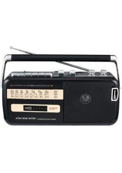 Taşınabilir Bluetooth Hoparlör, Usb, Sd, Fm Radyo Ve Kaset Çalar Özelliği Siyah