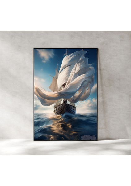 Çerçevesiz Poster Soyut Gemi - Dijital Baskı - Gemi Temalı Poster