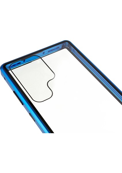 Samsung Galaxy S24 Ultra Kılıf Manyetik Temperli Cam Çift Taraflı Telefon Kapağı-Mavi (Yurt Dışından) indirimleri