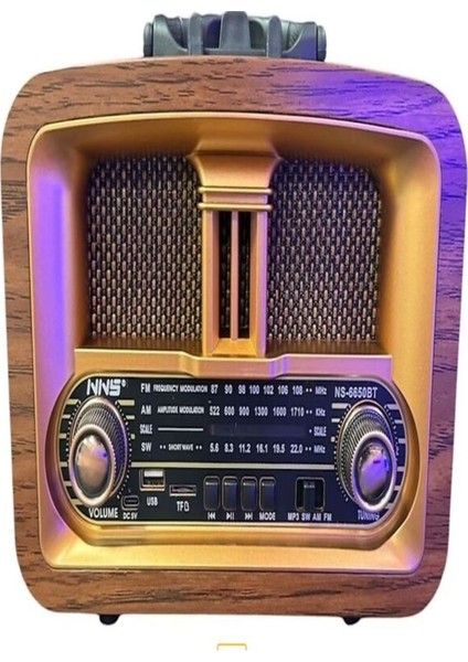 Kahverengi Nostaljik Radyo 6650-BT, Şık ve Zarif Tasarım