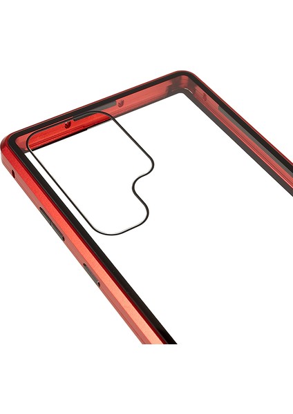 Samsung Galaxy S24 Ultra Kılıf Manyetik Temperli Cam Çift Taraflı Telefon Kapağı-Kırmızı (Yurt Dışından) fırsatları