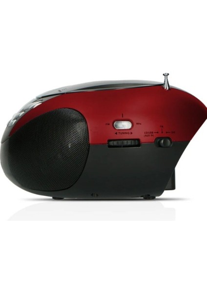 Kırmızı Taşınabilir Fm Radyo, CD ve USB Oynatıcı fırsatları