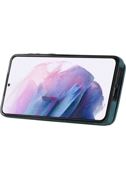 Samsung Galaxy S21+ 5g Kılıf Için Rfıd Engelleme Pu+ Kart Yuvalı Tpu Telefon Kapağı-Mavi (Yurt Dışından) modelleri