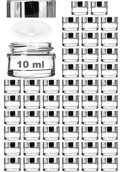 12 Adet 10 ml Şeffaf Cam Mini Kavanoz, Aynalı Kapak, Lip Balm Seti