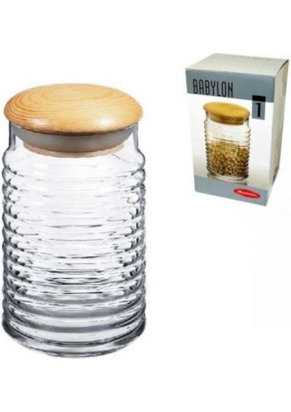 Ahşap Kapaklı 1120 cc Kavanoz Bej Renkli, Şık ve Kullanışlı Saklama Çözümü fiyatları