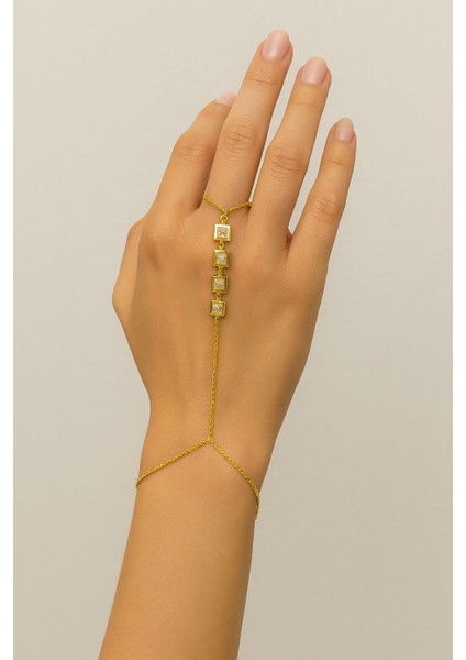 "altın Kaplama Şahmeran Model Zarif Taş Detaylı Kadın Bileklik"