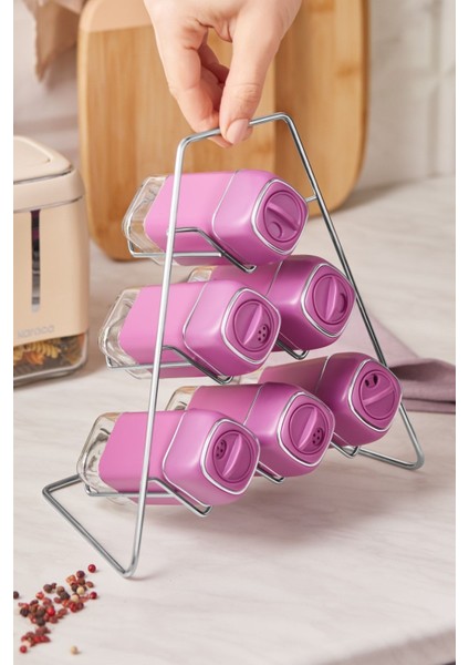 Şeffaf Üçgen Baharat Takımı, 7 Parça, Şık ve Kullanışlı Tasarım fiyatları