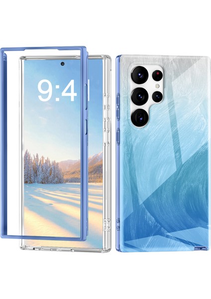 Samsung Galaxy S24 Ultra Cep Telefonu Kılıfı Degrade Tüy Pc + Tpu Kabuk-Mavi (Yurt Dışından)