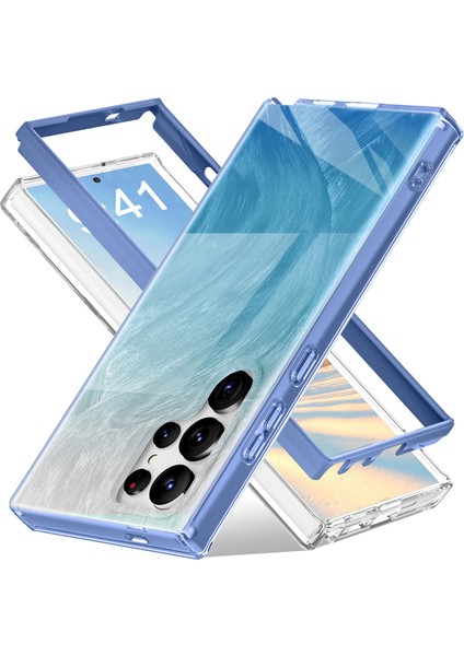 Samsung Galaxy S24 Ultra Cep Telefonu Kılıfı Degrade Tüy Pc + Tpu Kabuk-Mavi (Yurt Dışından) fiyatları