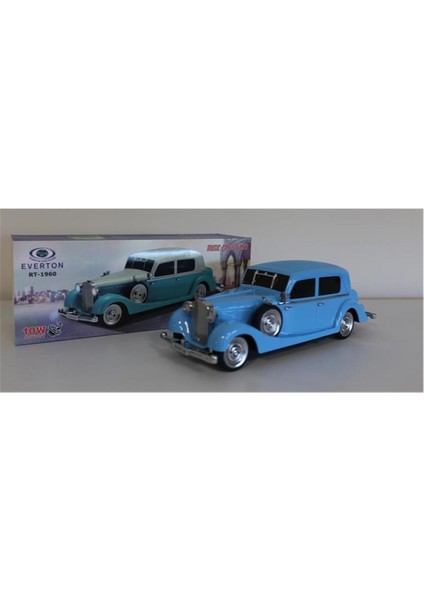 Zümrüt Yeşili Nostaljik Arabalı Bluetooth Radyo, Şarjlı, Fm, Usb, Tf, Aux Özellikli