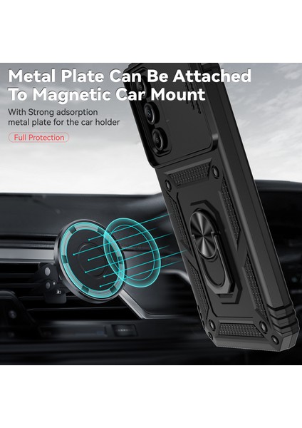 Samsung Galaxy A35 5g Kılıf Kamera Slayt Koruyucu Kickstand Darbeye Dayanıklı Telefon Kapağı-Siyah (Yurt Dışından) fiyatları