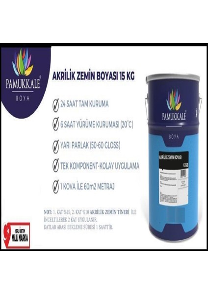 Akrilik Zemin Boyası 5 kg Ral 6001 Çimen Yeşili fiyatları