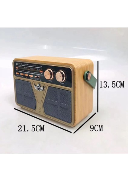 Nostaljik Görünümlü Çok Renkli Bluetooth USB Sd Fm Radyo, Şık ve Kullanışlı Tasarım indirimleri