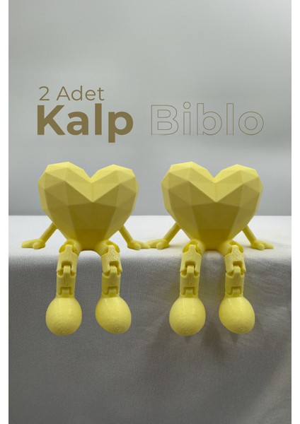 Sarı Kalp Biblo 2 Adet