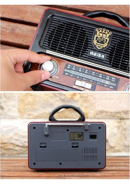 Kahverengi Ahşap Görünümlü Bluetooth Radyo, Usb, Sd Kart, Kumandalı, Şarjlı ve Pilli modelleri