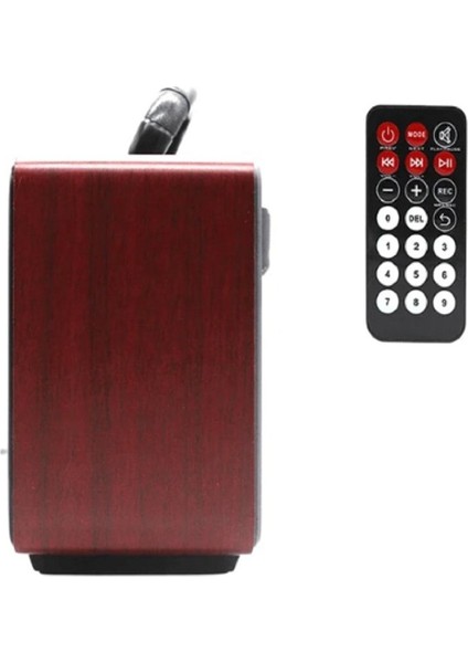 Kahverengi Ahşap Görünümlü Bluetooth Radyo, Usb, Sd Kart, Kumandalı, Şarjlı ve Pilli