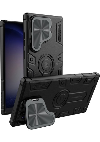 Samsung Galaxy S24 Ultra Kamera Kapağı Pc+Tpu Kapak Için Armor Prop Kılıfı Magsafe-Siyah ile Uyumlu (Yurt Dışından)