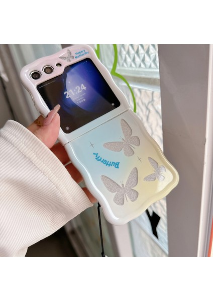 Samsung Galaxy Z Flip5 5g Kılıf Için Glitter Güç Desen Tpu Telefon Koruyucu Kabuk ile El Kayışı-Degrade (Yurt Dışından) fırsatları