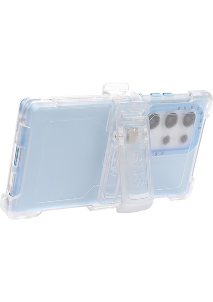 Samsung Galaxy S24 Ultra Slayt Kemer Kılıfı Kılıf Kickstand Mat Pc+Tpu Cep Telefonu Kapağı-Gök Mavisi (Yurt Dışından) modelleri